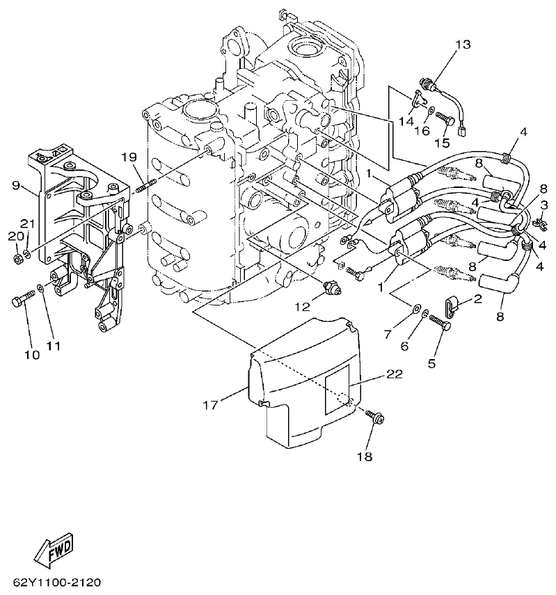 Yamaha F50A, FT50B ELECTRICAL 1 parts diagram
